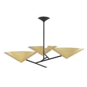 116-bel-4182594 3 Light Chandelier In Modern Style 39.5 Inches Wide By 12.25 High Black