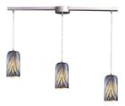 544-3l-mo 3-light Pendant Molten Ocean 891 Elk Satin Glass Nickel