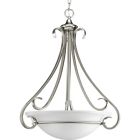 P3847-09 3 P3847-0 Progress Collection Foyer Lighting Brushed Pendant Light Torino Nickel