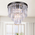 L071-dj-508 3-tier Chandelier Prism Justina Mount 5-light Crystal Glass Flush