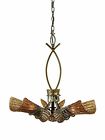 31542 Candelabra Tinted Tropical Triarch Bronze Bali Pendant Piastra Light Glass
