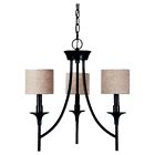 31932-790 Sea Gull Lighting Nib Stirling Bronze Beige Linen Ceiling Chandelier