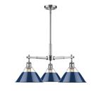 3306-d3 Pw-nvy Golden Lighting Orwell Pewter Nook Chandelier With Navy 844375041707