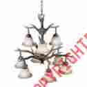 34191 Unbranded New Rustic Chandelier Cabin Antler Buckhorn Dining Room Entryway Hunter Lodge