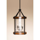 34689 Kichler Barrington Distressed Black And Wood Rustic Seeded Glass Cylinder