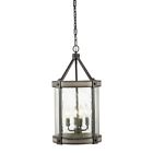 34753 Kichler Barrington Anvil Iron And Driftwood Rustic Single Seeded Glass