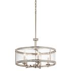 34832 Kichler Angelica Polished Nickel Industrial Hardwired Single Clear Glass
