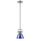 3604-m1l Ch-be Golden Lighting Duncan Chrome Mini Pendant With Blue 844375028166