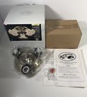 361-617 Hampton Bay Flush Mount Light Antique Brass Frosted 725916804961