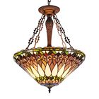 36933gv20-uh3 Chloe Reverse Hanging Bulb Mission Stained Glass Ceiling Pendant Light