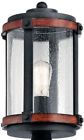 39497 Kichler Barrington Distressed Black And Wood Post Light Hardware Finish