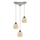 10208 3cld Satin Elk Nickel 3 Light Pendant Glass Transitional Cloud Lighting