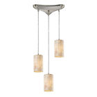 10147 3lt Satin Nickel 3 Stone Pendant Coletta Collection Lighting Genuine Elk