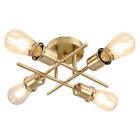 4 Light Modern Ceiling Vintage Metal Brushed Sputnik Chandelier Mid