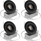 100w 4 Pack Inch Gimbal Led Recessed Ceiling Light With Junction Box 12w Eqv