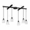 406-6sw Elk Lighting New 6 Light Island Pendant Track Fixture Dark Bronze Snow White 748119012889