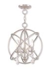 40904-91 Livex Lighting Aria Brushed Nickel Convertible Pendant Ceiling 847284052734
