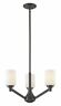 411-3 Light Chandelier Coppery Bronze Steel Glass