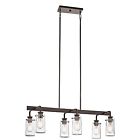 43059oz Kichler Lighting Braelyn 6lt Linear Pendant Olde Bronze Finish W Clear Seedy Glass Porch 783927379977