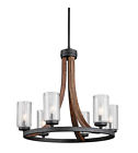 43193aub Kichler Lighting Grand Bank Rustic Chandelier In Auburn Stained Finish 783927427678