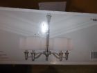 480997 Hampton Bay Light Chandelier Brushed Nickel Fabric Shades