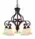 1215-rbz 5-light Millennium Lighting Oxford 27-in Rubbed Bronze Glass Shaded Chandelier 42639 00726