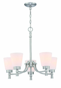 Jj-dj-fop-55845 5-light Shaded Classic Brushed Nickle Finish Chandelier Modern Unique