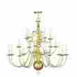 5019-02 Livex Lighting 22 Light Brass Williamsburg Chandelier Style