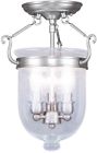 5081-91 Livex Lighting Providence Brushed Nickel Flushmount With Seeded 0847284001824