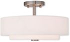 51044-91 Livex Lighting Brighton Brushed Nickel Flushmount 0847284046986