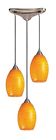 517-3cn Elk Pendant In Satin Nickel And Canary Glass 780231305937