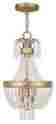 51853-28 Livex Lighting 3 Light Valentina Hand Applied Winter Gold Pendant Fixture Sale 847284047457