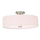 52136-91 Livex Lighting Meridian Light Brushed Nickel Ceiling Mount 847284050020
