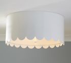 5271098 Pottery Barn Kids Scalloped Metal Flushmount Ceiling Fixture New White