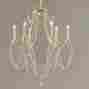 5634845 Rowan Pottery Barn Iron With Wood Beaded Chandelier New In Box