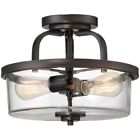 6-6053-2-13 Savoy House Tulsa Light Semi Flush English Bronze