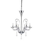 942316 6 Everesty Chandelier Bay Clear Glass Hand Blown Light Chrome Hampton