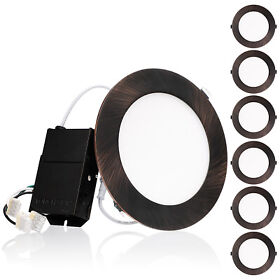 54707 6 Inch Ultra-thin Led Recessed Light With J-box Oil Rubbed Bronze Pack Of