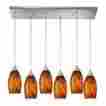 6rc-bg 6-light 20001 Elk Galaxy Pendant With Hand Blown Brown Glass Shade 748119042954