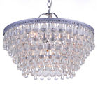 L965-wf-455 6-light Crystal Wesley Chandelier Clear Teardrop Beads