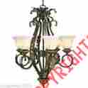 P4336-46 6-light Progress Lighting New Palmero Collection Weathered Bronze Chandelier