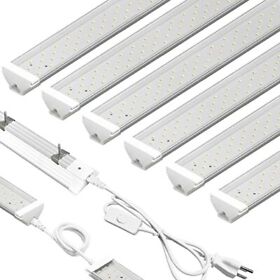6 Pack Led Light 4ft 60w 8700lm Linkable Utility 5000k Daylight White