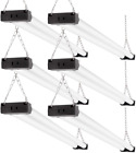 6 Pack Led Shop Light Lights For Garage 4ft 4500lm Fo