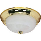 60-214 Nuvo Lighting Two Light Flush Mount Alabaster Glass 045923602146