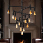 607841454612 Susuo Industrial Rustic Steampunk Pipe Chandelier Pendant Multi