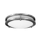6106 Homeselects Flush Mount Ceiling Light Brushed Nickel With Opal Glass