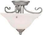 6109-91 Livex Lighting Light Brushed Nickel Flushmount With White 0847284002043