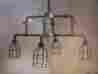 6110-d9-17 Steampunk 4 Light Chandelier Ceiling Hanging Industrial Blacksmith Lighting