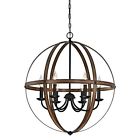 6333600 Westinghouse Stella Mira Indoor Chandelier Finish Barnwood And