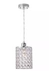 65012 Globe Electric Trenton Mini Pendant Caged Crystal Shade 058219650127